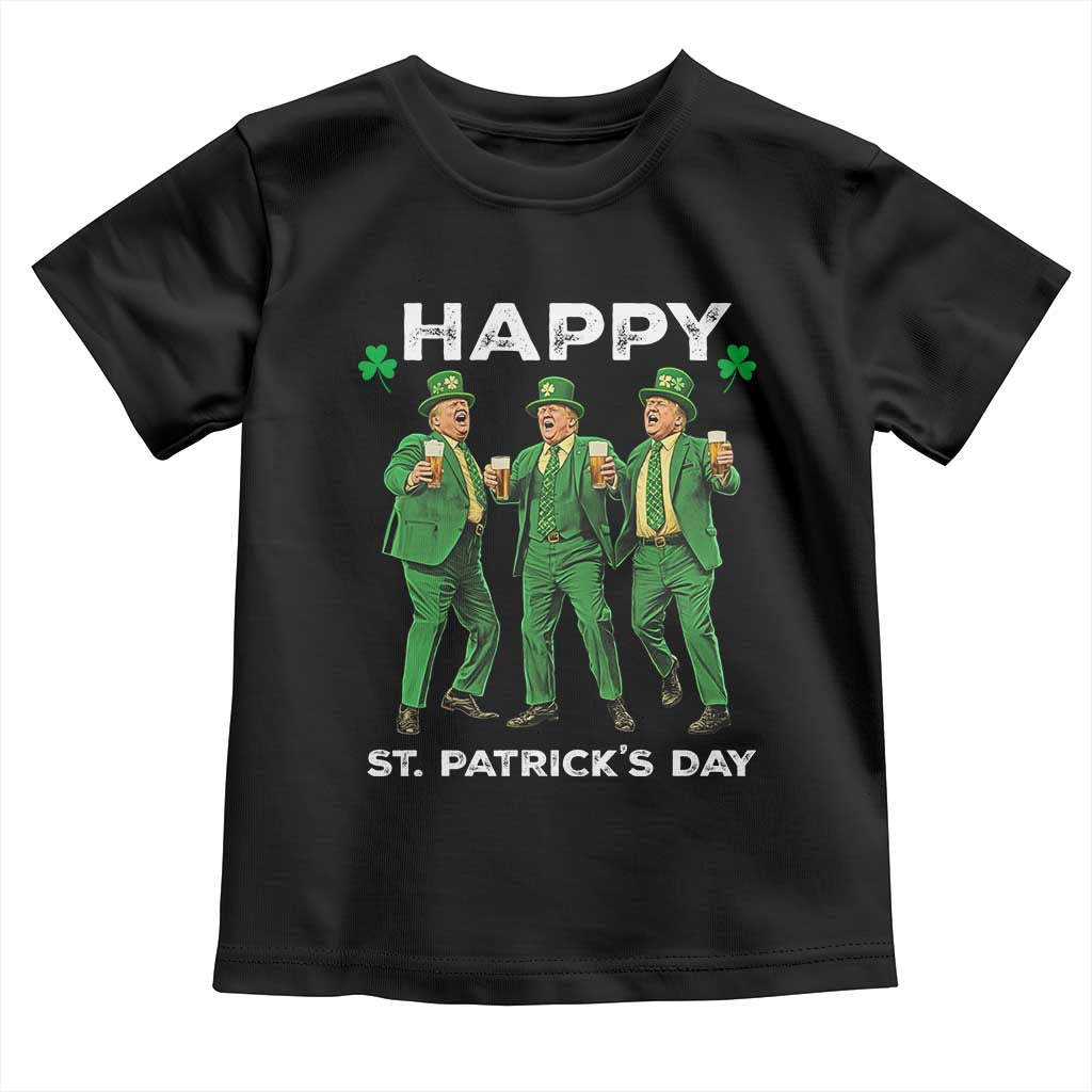 Funny St Patrick's Day Trump Toddler T Shirt Dancing Saint Patrick TS02 Black Print Your Wear