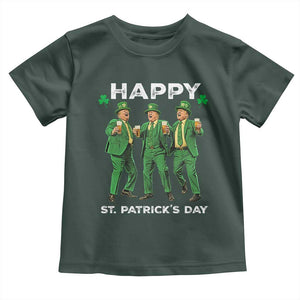 Funny St Patrick's Day Trump Toddler T Shirt Dancing Saint Patrick TS02 Dark Forest Green Print Your Wear