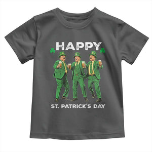Funny St Patrick's Day Trump Toddler T Shirt Dancing Saint Patrick TS02 Dark Heather Print Your Wear