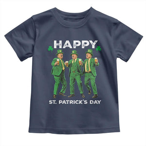 Funny St Patrick's Day Trump Toddler T Shirt Dancing Saint Patrick TS02 Navy Print Your Wear