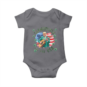Funny St Patrick's Day Trump Baby Onesie Shamrockin in The USA Funny TS02 Charcoal Print Your Wear