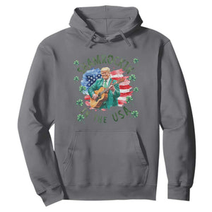 Funny St Patrick's Day Trump Hoodie Shamrockin in The USA Funny TS02 Charcoal Print Your Wear