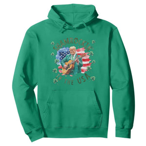 Funny St Patrick's Day Trump Hoodie Shamrockin in The USA Funny TS02 Irish Green Print Your Wear
