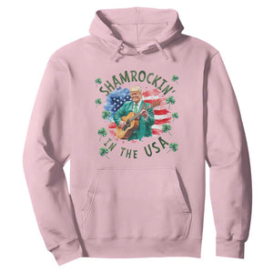 Funny St Patrick's Day Trump Hoodie Shamrockin in The USA Funny TS02 Light Pink Print Your Wear