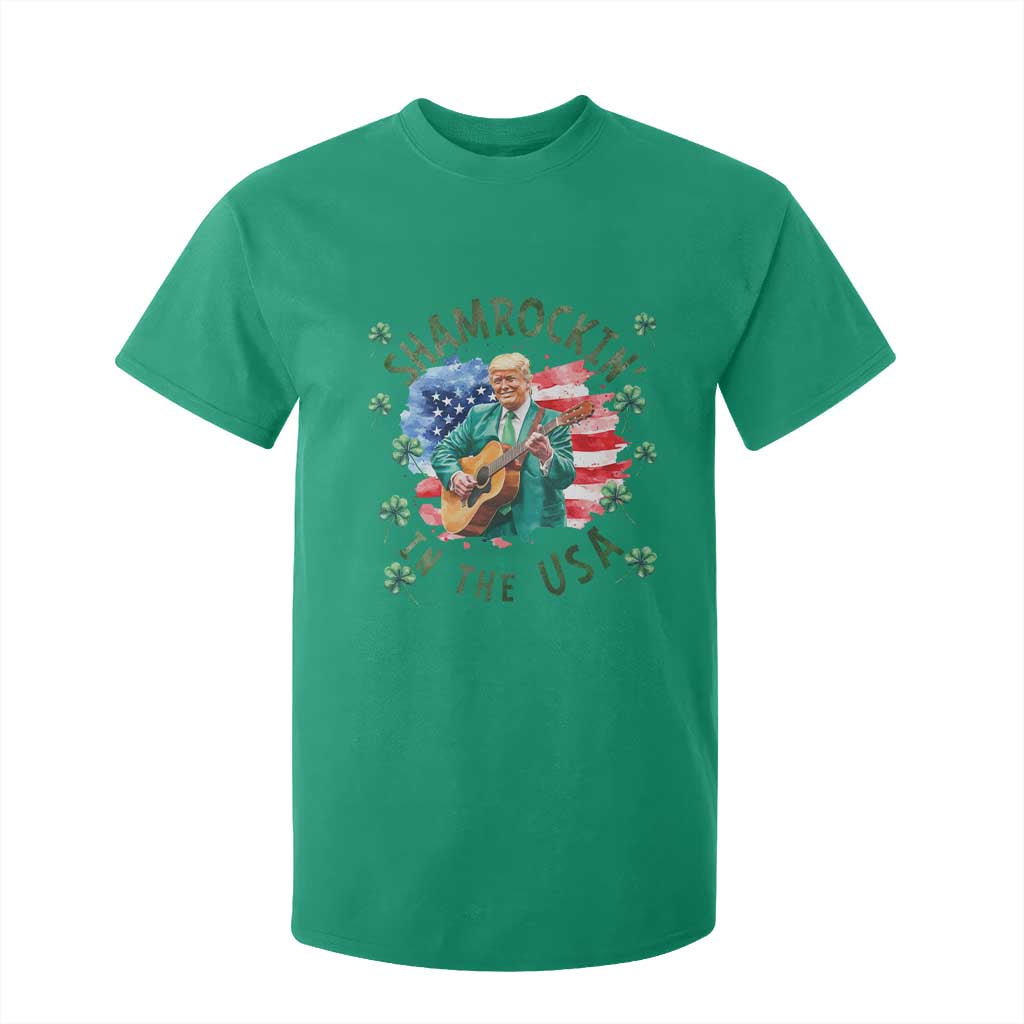 Funny St Patrick's Day Trump T Shirt For Kid Shamrockin in The USA Funny TS02 Irish Green Print Your Wear