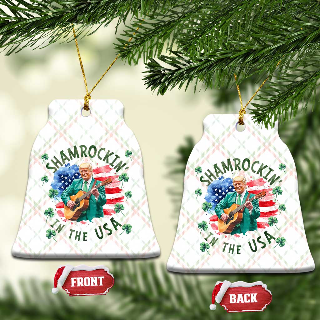 Funny St Patrick's Day Trump Ceramic Ornament Shamrockin in The USA Funny TS02 Print Your Wear