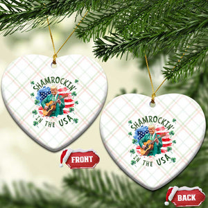 Funny St Patrick's Day Trump Ceramic Ornament Shamrockin in The USA Funny TS02 Print Your Wear