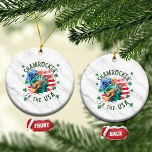 Funny St Patrick's Day Trump Ceramic Ornament Shamrockin in The USA Funny TS02 1pc White Marble Print Your Wear