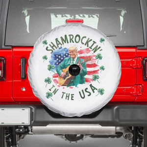 Funny St Patrick's Day Trump Spare Tire Cover Shamrockin in The USA Funny TS02 White Print Your Wear