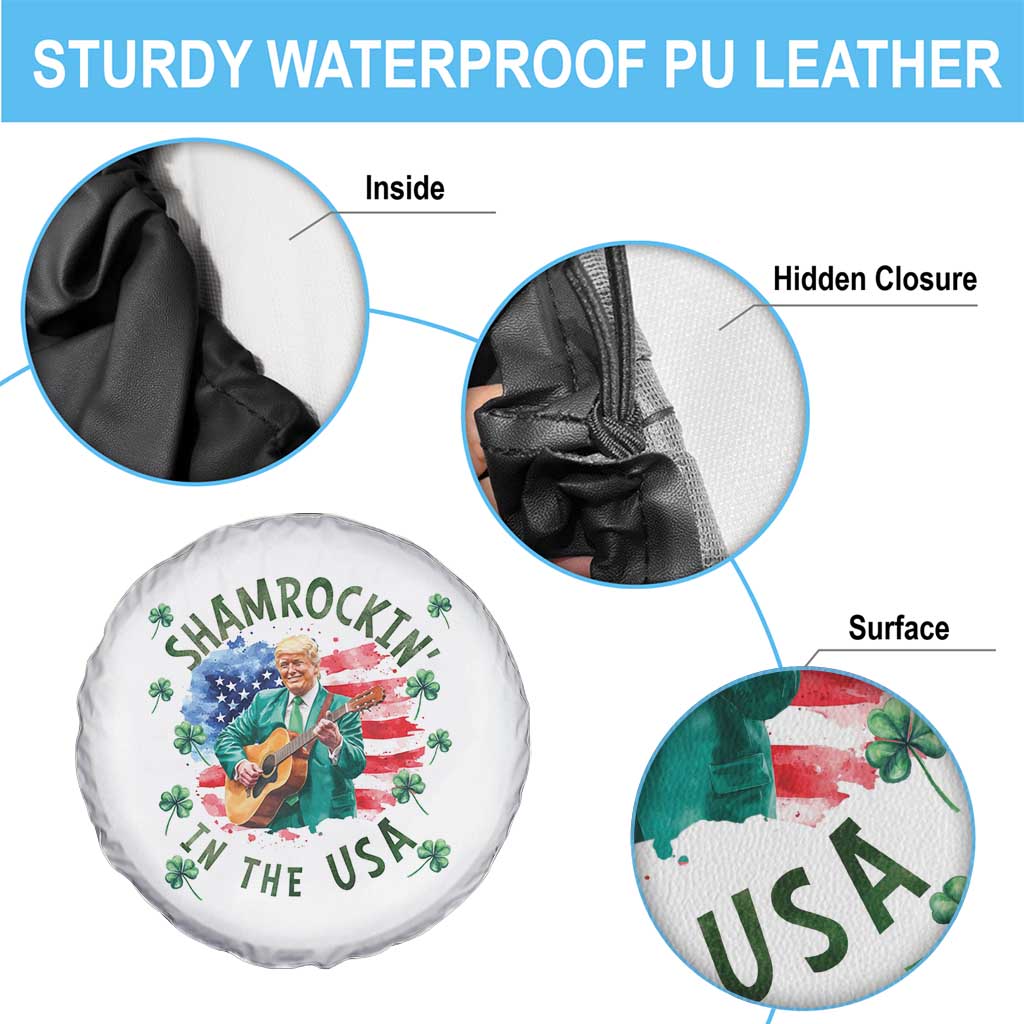 Funny St Patrick's Day Trump Spare Tire Cover Shamrockin in The USA Funny TS02 Print Your Wear