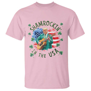 Funny St Patrick's Day Trump T Shirt Shamrockin in The USA Funny TS02 Light Pink Print Your Wear