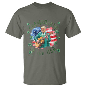 Funny St Patrick's Day Trump T Shirt Shamrockin in The USA Funny TS02 Military Green Print Your Wear