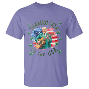 Funny St Patrick's Day Trump T Shirt Shamrockin in The USA Funny TS02 Violet Print Your Wear