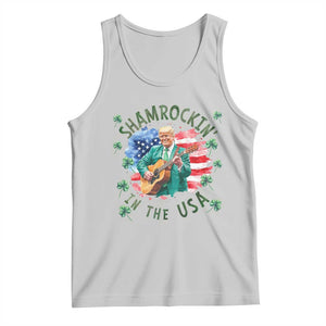 Funny St Patrick's Day Trump Tank Top Shamrockin in The USA Funny TS02 Ash Print Your Wear