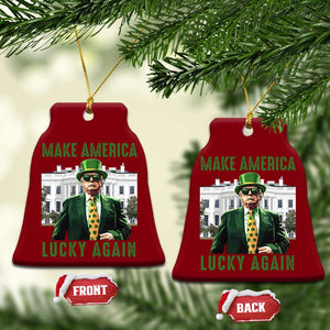 Funny St Patrick's Day Trump Ceramic Ornament Make America Lucky Again Shamrock TS02 Print Your Wear