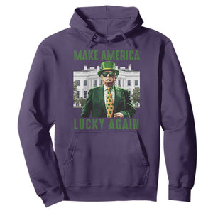 Funny St Patrick's Day Trump Hoodie Make America Lucky Again Shamrock TS02 Purple Print Your Wear