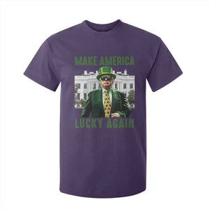 Funny St Patrick's Day Trump T Shirt For Kid Make America Lucky Again Shamrock TS02 Purple Print Your Wear
