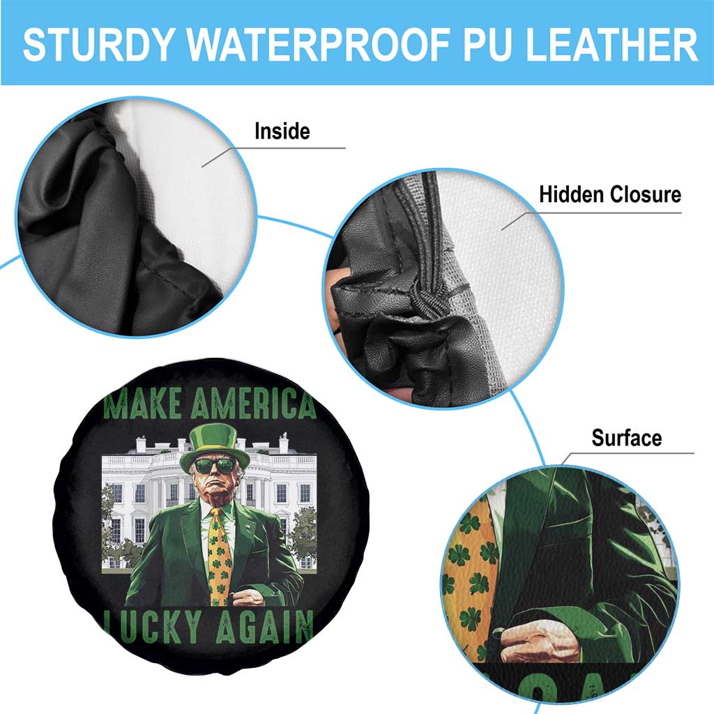 Funny St Patrick's Day Trump Spare Tire Cover Make America Lucky Again Shamrock TS02 Print Your Wear