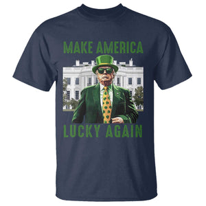 Funny St Patrick's Day Trump T Shirt Make America Lucky Again Shamrock TS02 Navy Print Your Wear