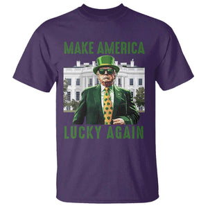 Funny St Patrick's Day Trump T Shirt Make America Lucky Again Shamrock TS02 Purple Print Your Wear