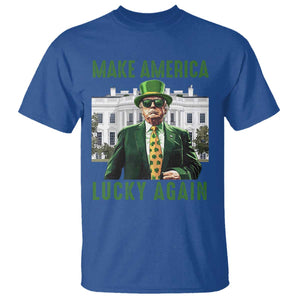 Funny St Patrick's Day Trump T Shirt Make America Lucky Again Shamrock TS02 Royal Blue Print Your Wear