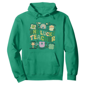 Teachers St Patrick's Day Hoodie One Lucky Teacher Retro Groovy TS02 Irish Green Print Your Wear