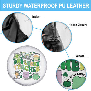 Teachers St Patrick's Day Spare Tire Cover One Lucky Teacher Retro Groovy TS02 Print Your Wear