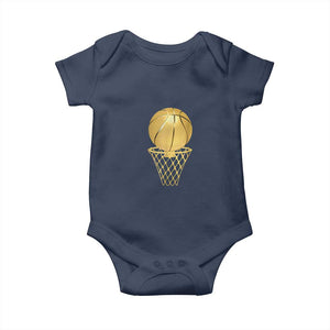 Golden Basketball Hoop Baby Onesie Trophy Game Player Coach Sports Lover TS02 Navy Print Your Wear