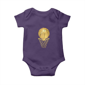 Golden Basketball Hoop Baby Onesie Trophy Game Player Coach Sports Lover TS02 Purple Print Your Wear