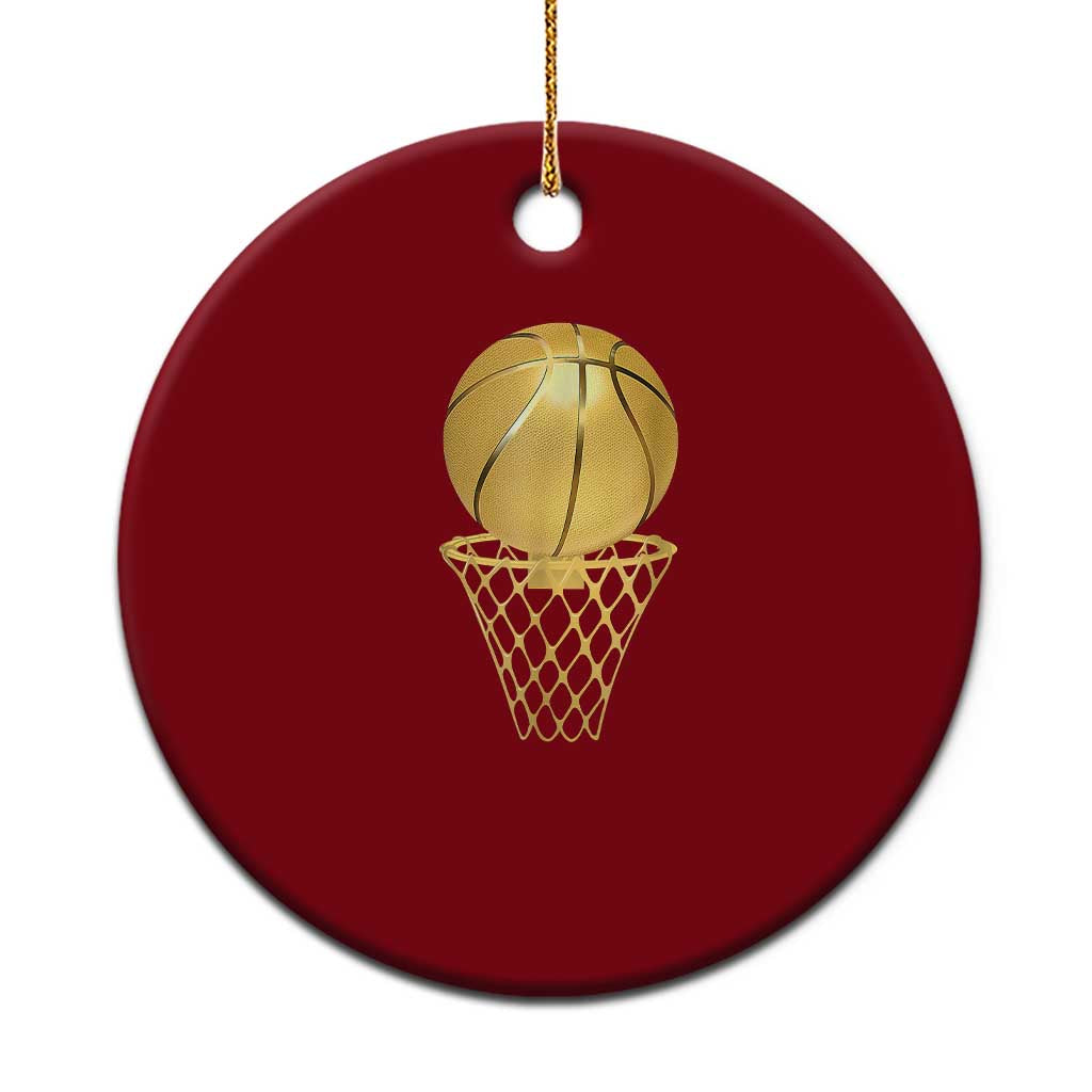 Golden Basketball Hoop Ceramic Ornament Trophy Game Player Coach Sports Lover TS02 1pc Red Print Your Wear