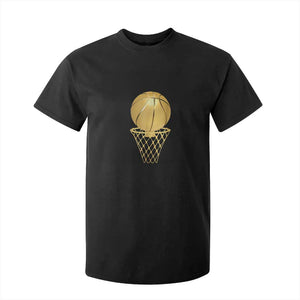 Golden Basketball Hoop T Shirt For Kid Trophy Game Player Coach Sports Lover TS02 Black Print Your Wear