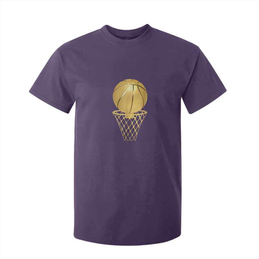 Golden Basketball Hoop T Shirt For Kid Trophy Game Player Coach Sports Lover TS02 Purple Print Your Wear