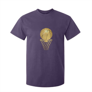 Golden Basketball Hoop T Shirt For Kid Trophy Game Player Coach Sports Lover TS02 Purple Print Your Wear