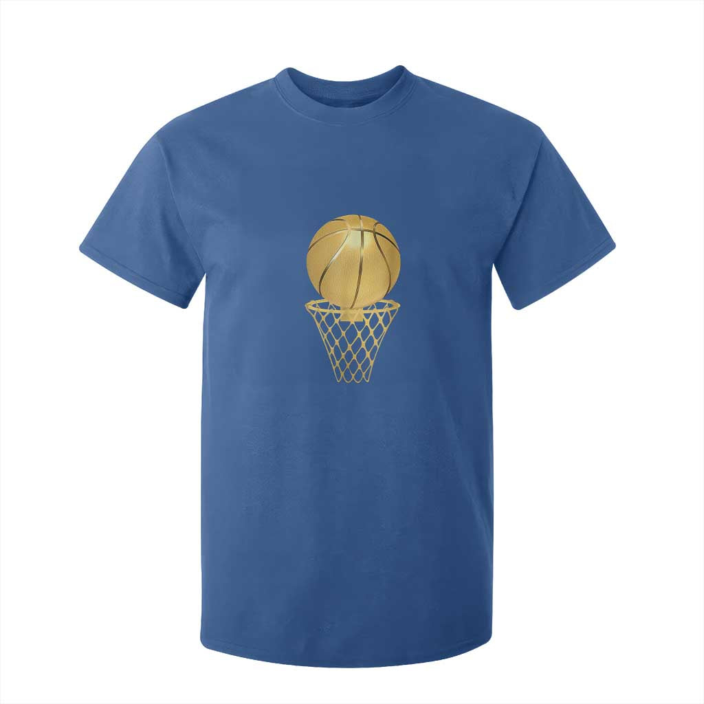 Golden Basketball Hoop T Shirt For Kid Trophy Game Player Coach Sports Lover TS02 Royal Blue Print Your Wear