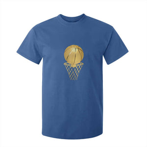 Golden Basketball Hoop T Shirt For Kid Trophy Game Player Coach Sports Lover TS02 Royal Blue Print Your Wear