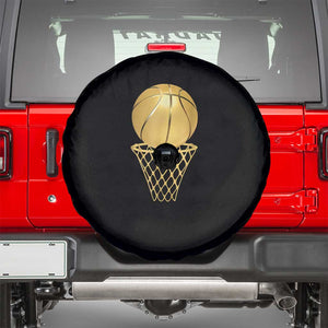 Golden Basketball Hoop Spare Tire Cover Trophy Game Player Coach Sports Lover TS02 Black Print Your Wear