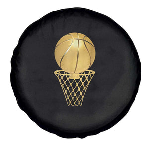 Golden Basketball Hoop Spare Tire Cover Trophy Game Player Coach Sports Lover TS02 Print Your Wear
