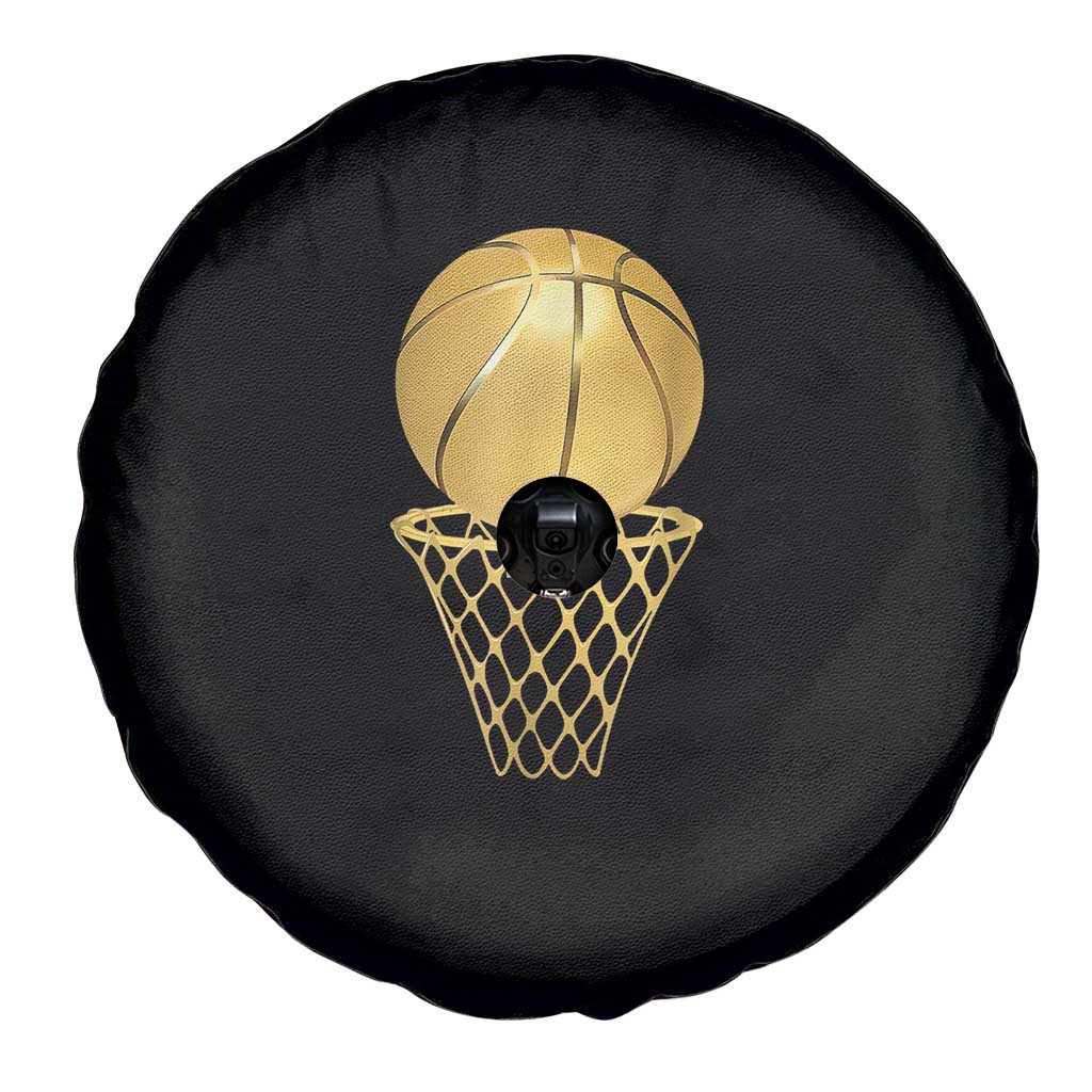 Golden Basketball Hoop Spare Tire Cover Trophy Game Player Coach Sports Lover TS02 Print Your Wear