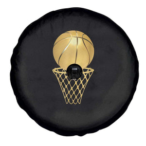 Golden Basketball Hoop Spare Tire Cover Trophy Game Player Coach Sports Lover TS02 Print Your Wear