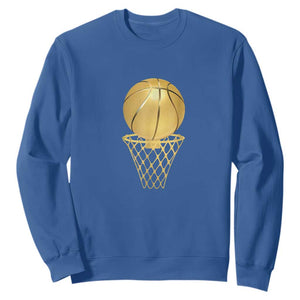 Golden Basketball Hoop Sweatshirt Trophy Game Player Coach Sports Lover TS02 Royal Blue Print Your Wear