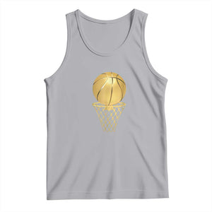 Golden Basketball Hoop Tank Top Trophy Game Player Coach Sports Lover TS02 Athletic Heather Print Your Wear