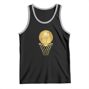 Golden Basketball Hoop Tank Top Trophy Game Player Coach Sports Lover TS02 Black Athletic Heather Print Your Wear