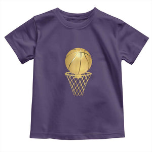 Golden Basketball Hoop Toddler T Shirt Trophy Game Player Coach Sports Lover TS02 Purple Print Your Wear