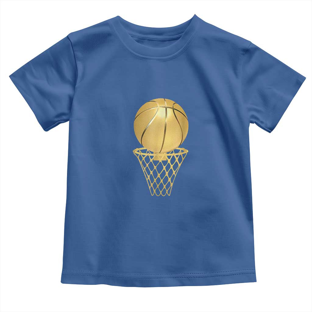 Golden Basketball Hoop Toddler T Shirt Trophy Game Player Coach Sports Lover TS02 Royal Blue Print Your Wear