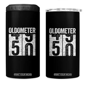 Oldometer 50 Birthday 4 in 1 Can Cooler Tumbler Funny Vintage Aged to Perfection TS02 One Size: 16 oz Black Print Your Wear