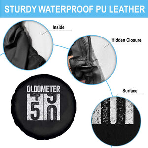 Oldometer 50 Birthday Spare Tire Cover Funny Vintage Aged to Perfection TS02 Print Your Wear