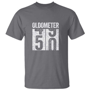 Oldometer 50 Birthday T Shirt Funny Vintage Aged to Perfection TS02 Charcoal Print Your Wear