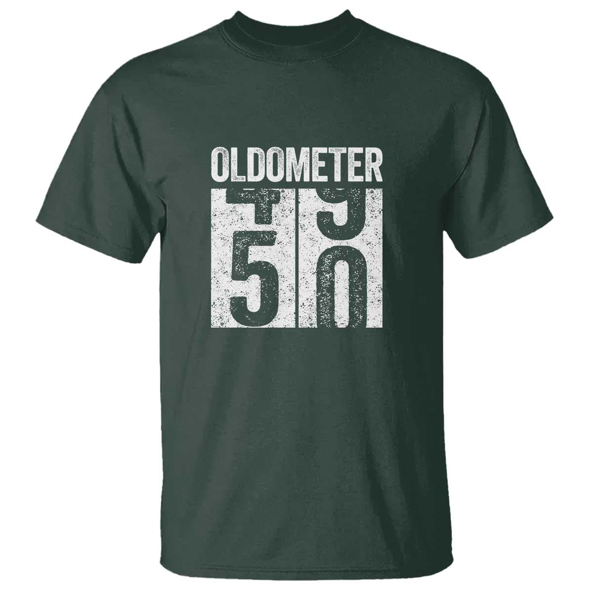 Oldometer 50 Birthday T Shirt Funny Vintage Aged to Perfection TS02 Dark Forest Green Print Your Wear