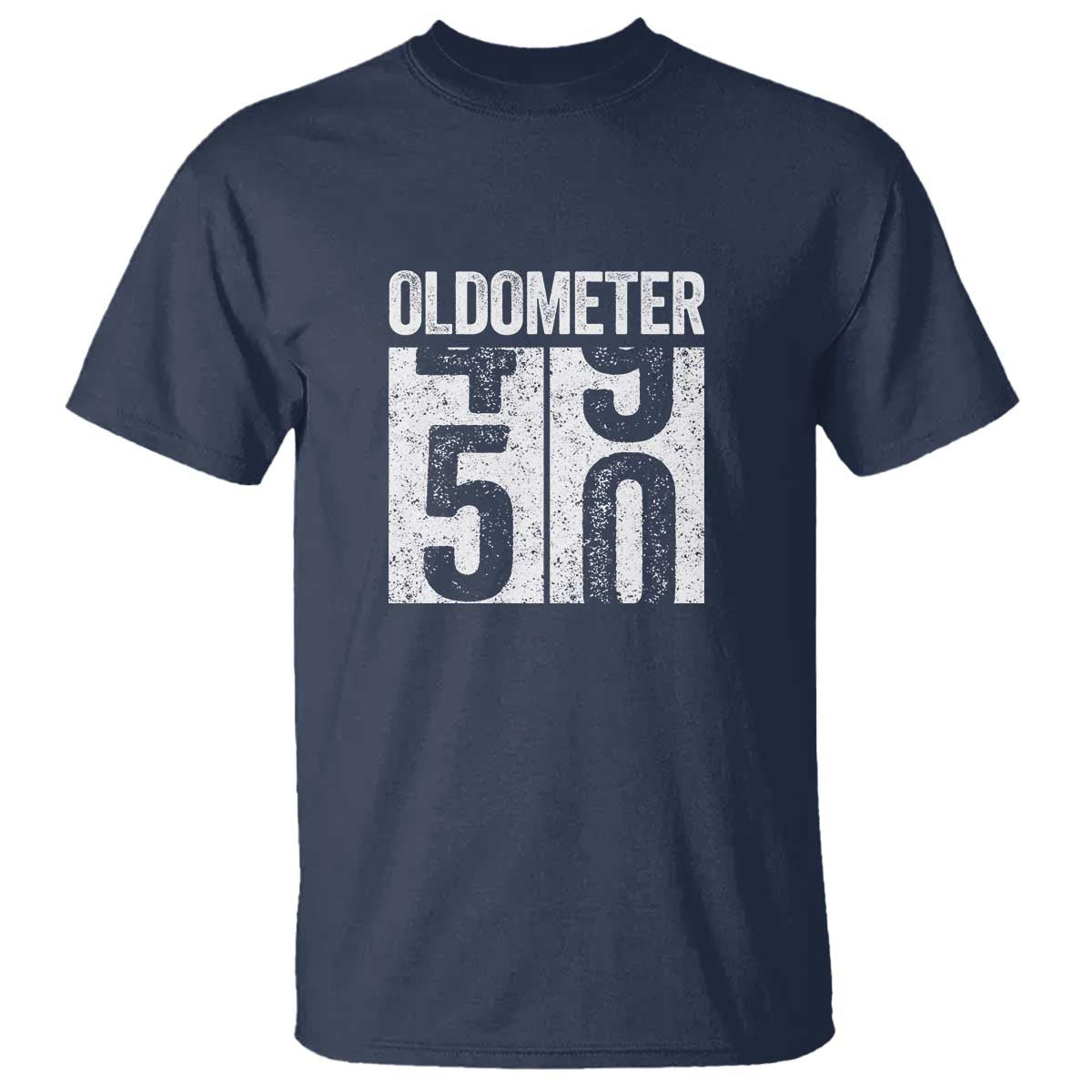 Oldometer 50 Birthday T Shirt Funny Vintage Aged to Perfection TS02 Navy Print Your Wear