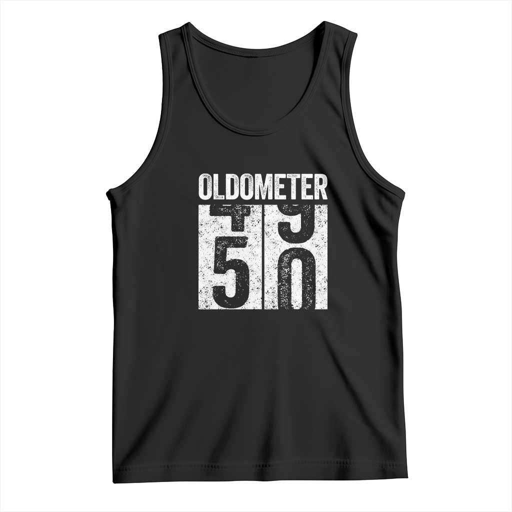 Oldometer 50 Birthday Tank Top Funny Vintage Aged to Perfection TS02 Black Print Your Wear
